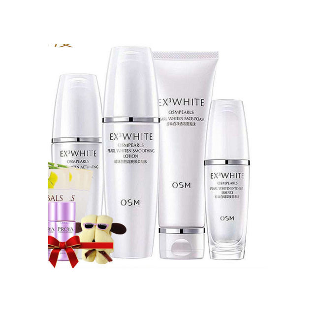 osm 欧诗漫珍珠白套装 保湿补水精萃焕白礼盒四件套装 面部护肤套装