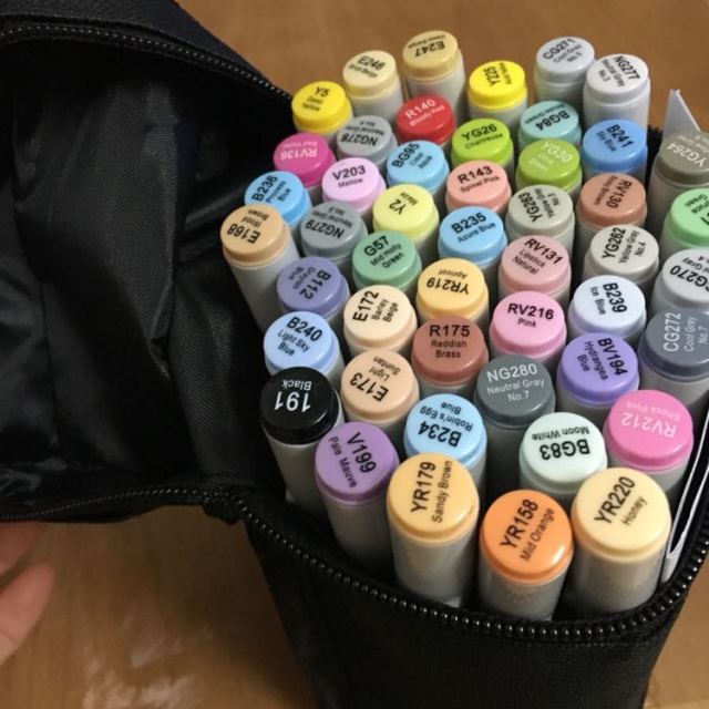 finecolour法卡勒 二代48色套装 双头马克笔 美术设计用笔 彩色双头笔