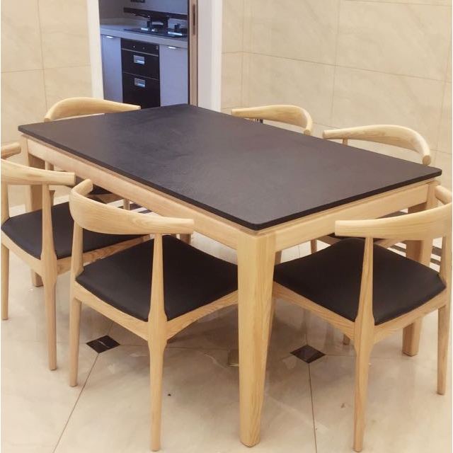 恒享家餐桌简约现代伸缩木质实木折叠餐厅钢化玻璃简约现代圆餐桌4人6