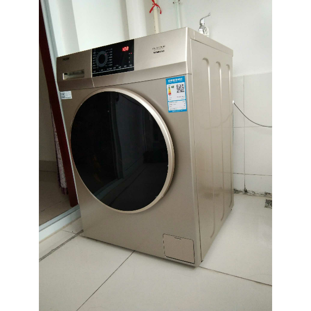 haier海尔g100818bg家用10公斤大容量全自动变频滚筒式洗衣机桶自洁上