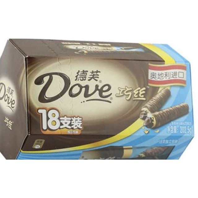 德芙dove巧丝轻柔夹心威化巧克力味2025g盒装休闲零食
