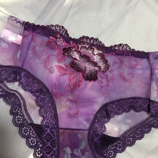 情趣内衣极度诱惑女式透明内裤不开裆丁字裤女士内裤三角裤均码紫色