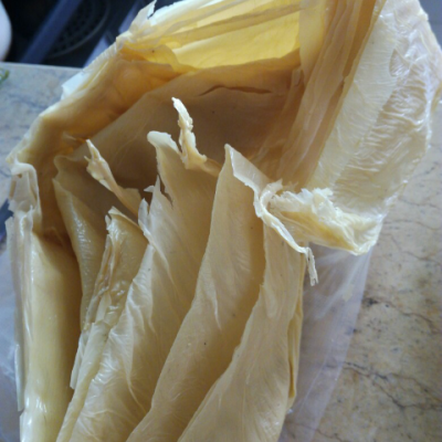 豆油皮 豆腐皮 孕妇月子头层豆皮干货 农家手工自制腐竹腐衣250g包邮