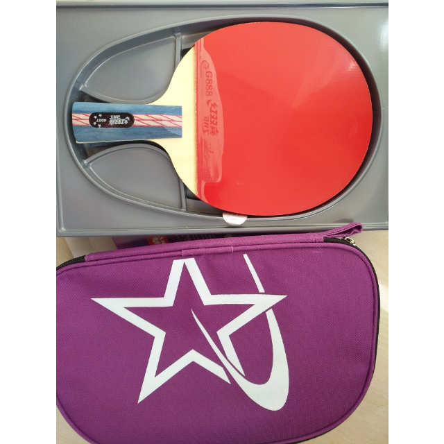 > 红双喜dhs 四星4星级 乒乓球拍成品球拍 4007直拍一只一面长胶一面