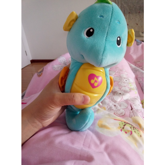 fisherprice费雪声光安抚海马蓝色06个月毛绒公仔婴幼儿童宝宝玩具