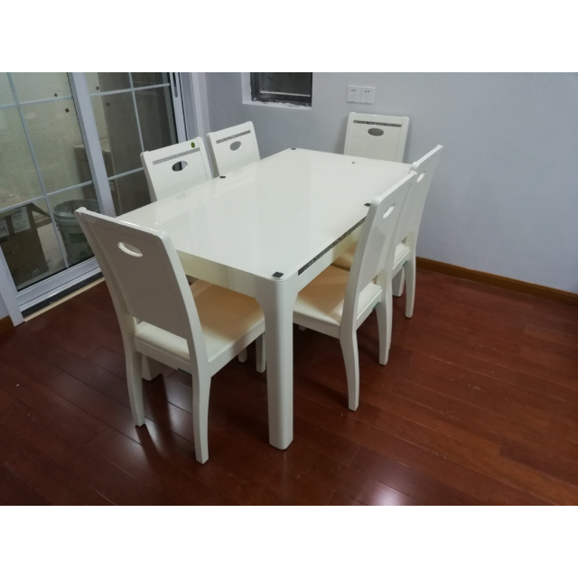 全友家居小户型餐厅家具餐桌四椅六椅组合长方形饭桌70551一桌六椅