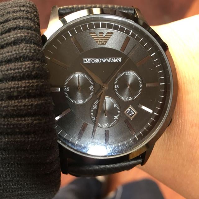 > armani/阿玛尼手表时尚 皮带三眼男士石英表ar2461商品评价 > 很