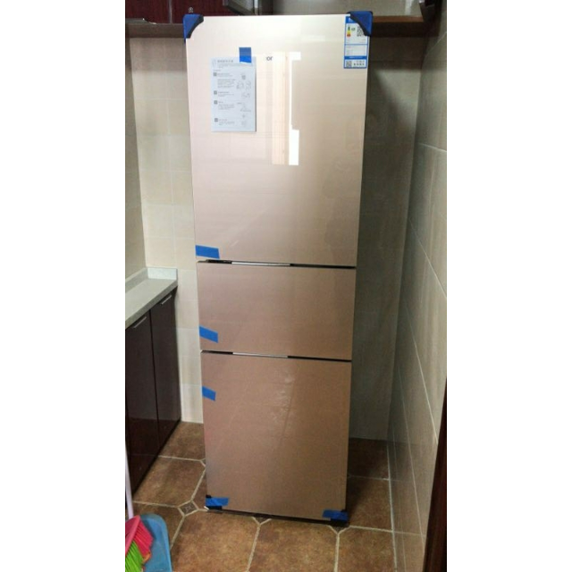 容声ronshen冰箱220升风冷无霜三门钢化玻璃面板bcd220wkb1nyc