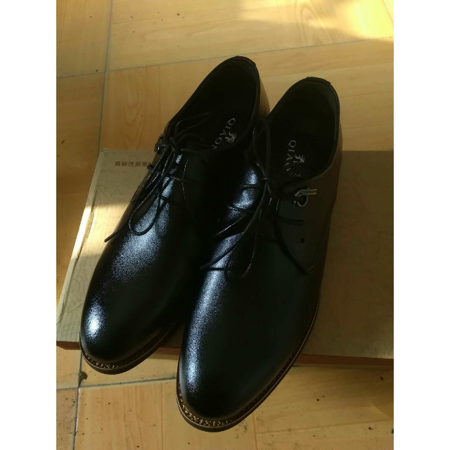 乔奈男士皮鞋男鞋黑色真皮新款英伦正装商务圆头休闲鞋子男潮鞋 黑色