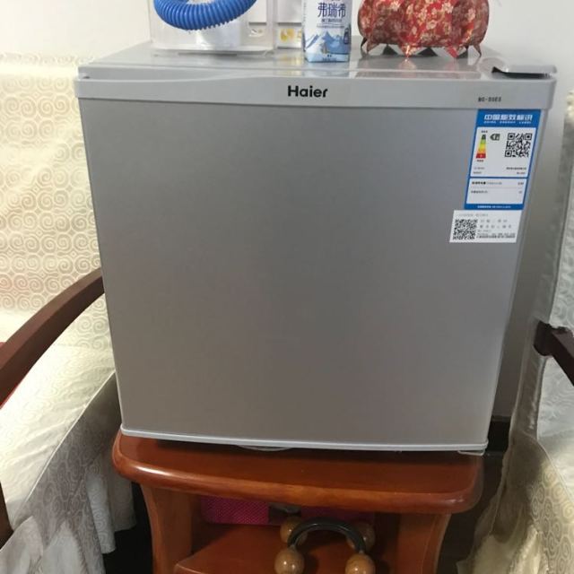 海尔haierbc50es50升单门家用冰箱小冰箱闪银