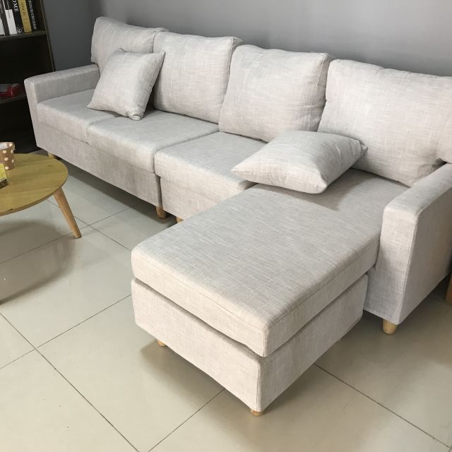 可拆洗三人布艺沙发组合 客厅家具 双人位高清大图|实物图