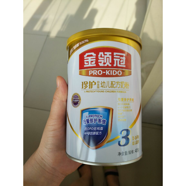 伊利金领冠珍护幼儿配方奶粉3段奶粉405g罐装