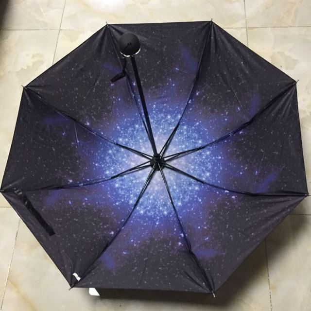 遮阳伞创意星空伞防紫外线防晒三折 晴雨伞 创意星空伞