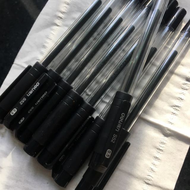 5mm碳素黑色水性签字水笔芯心套装初中生文具办公用品批发 黑色12支笔