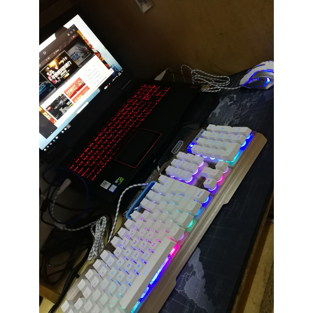 机械手感键盘电脑网吧usb键鼠外设白色键鼠technology曼巴狂蛇k670