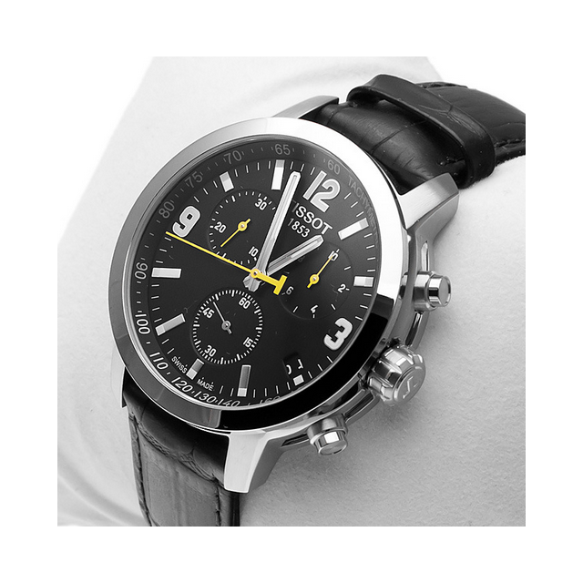 全国联保 天梭(tissot)皮带手表 prc200系列石英表日历男士钢带瑞士