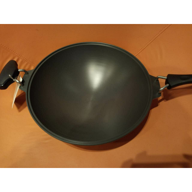 绿的 炒锅不粘锅无涂层无油烟33cm 燃气灶适用无烟锅家用炒菜锅具双耳