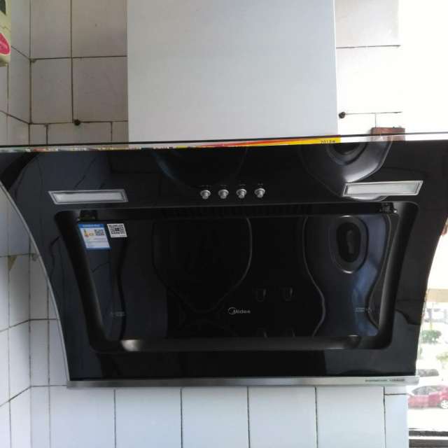 美的midea侧吸式抽油烟机天弧形设计钢化玻璃cxw180dj109