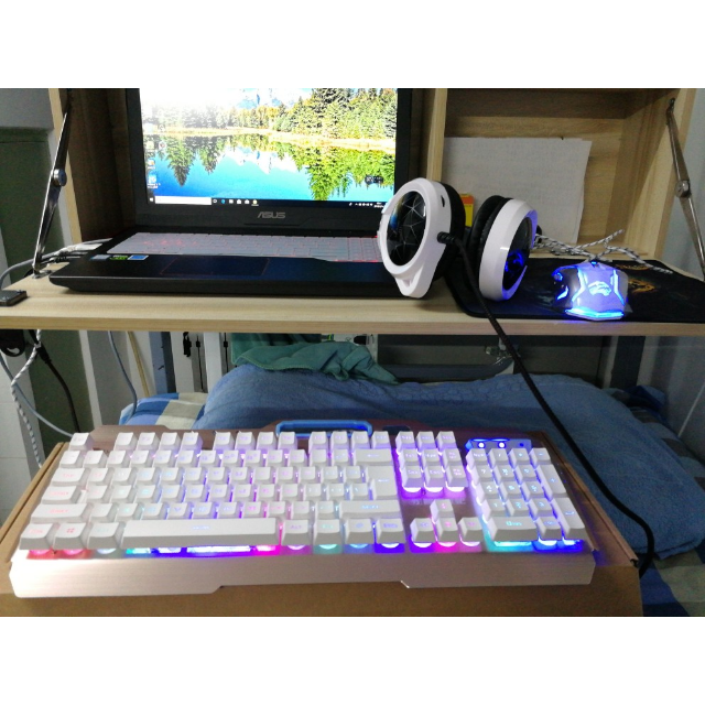 机械手感键盘电脑网吧usb键鼠外设白色键鼠technology曼巴狂蛇k670