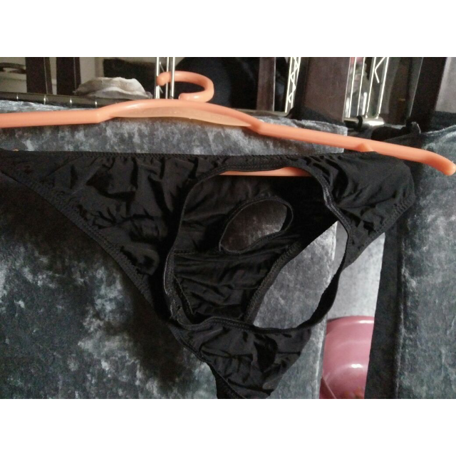 叶子媚男士透明开裆内裤免脱性感露jj超薄透视冰丝开档情趣三角内裤