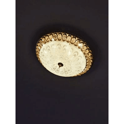 红房子灯饰现代简约玻璃水晶圆形卧室客厅led节能高亮家用灯具 40cm