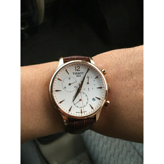 天梭(tissot)手表 俊雅系列石英表 男表多功能计时男士手表皮革表带t