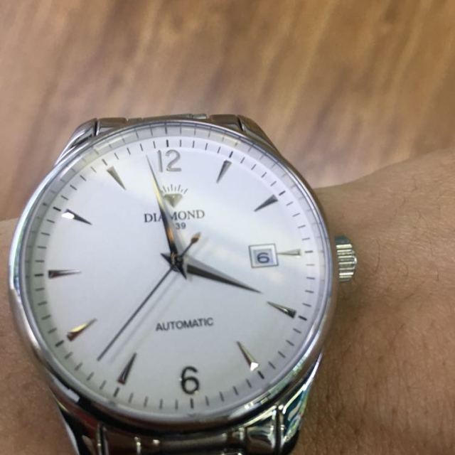 上海钻石牌手表全自动机械表男表精钢日历防水3130男士手表机械表