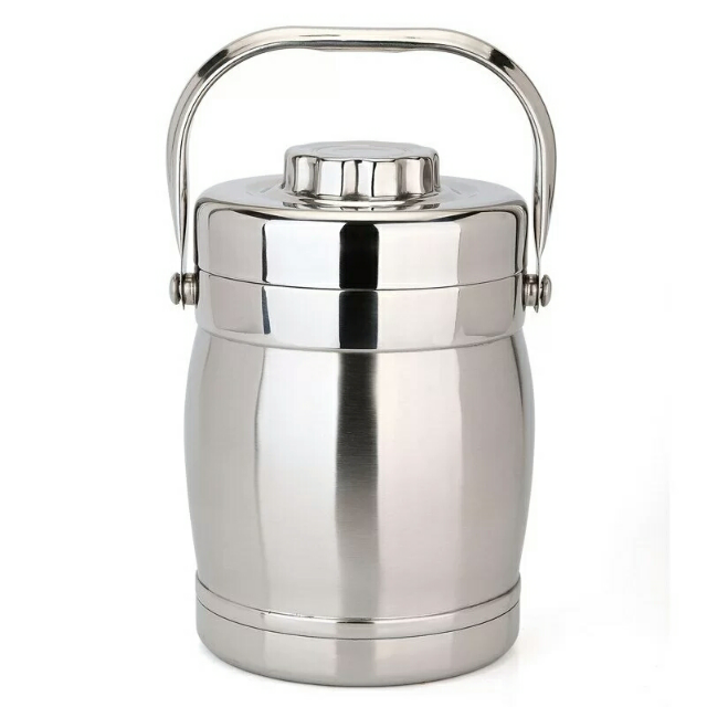 > 美厨不锈钢鼓形双层保温提锅1.