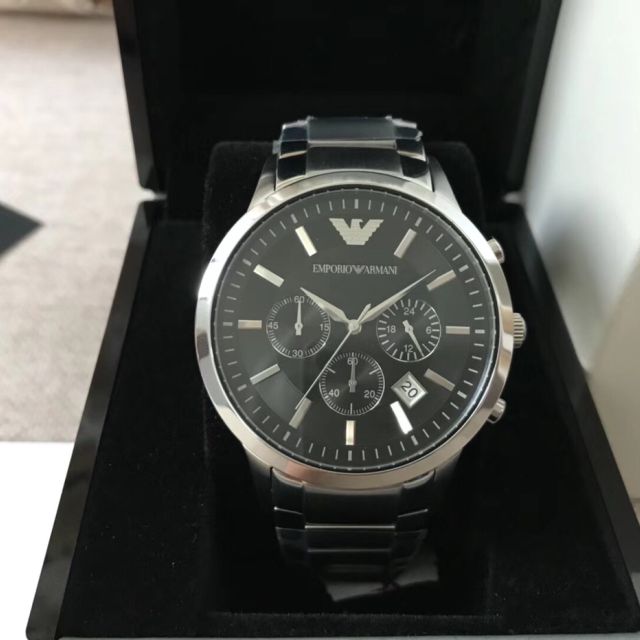 全国联保emporioarmani阿玛尼皮带男表钢带防水时装表日历计时男士