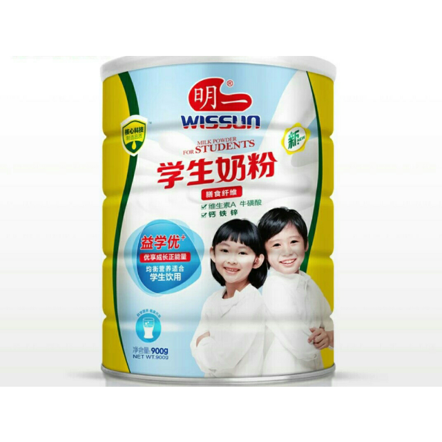 明一学生奶粉900g罐装青少年补钙营养补充儿童奶粉