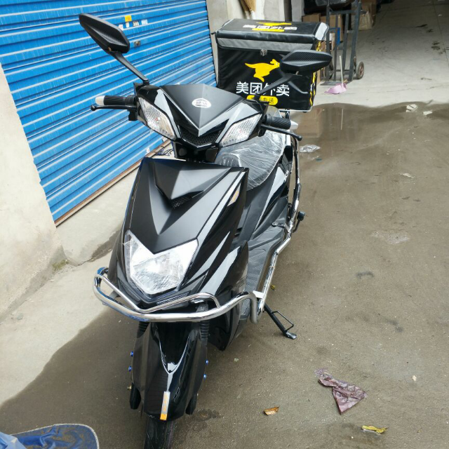 油电两用电动车增程式电瓶车成人油电混合摩托车外卖电动车长跑王60伏