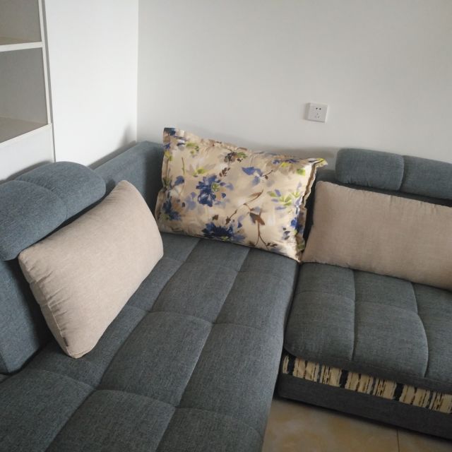 家具布艺沙发简约客厅转角沙发组合全拆洗102080 灰蓝色正向沙发商品