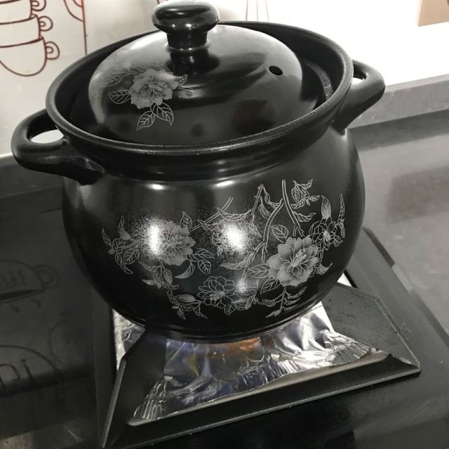 8l养生汤煲 砂锅炖锅陶瓷煲汤砂锅耐高温明火煮粥沙锅 泥火匠 栀子花