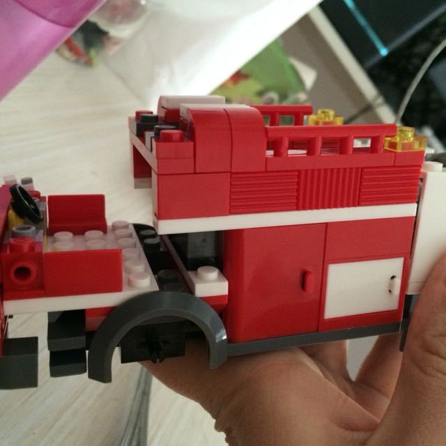 开智兼容乐高儿童玩具6岁以上男孩消防喷水车拼插塑料小颗粒拼装积木