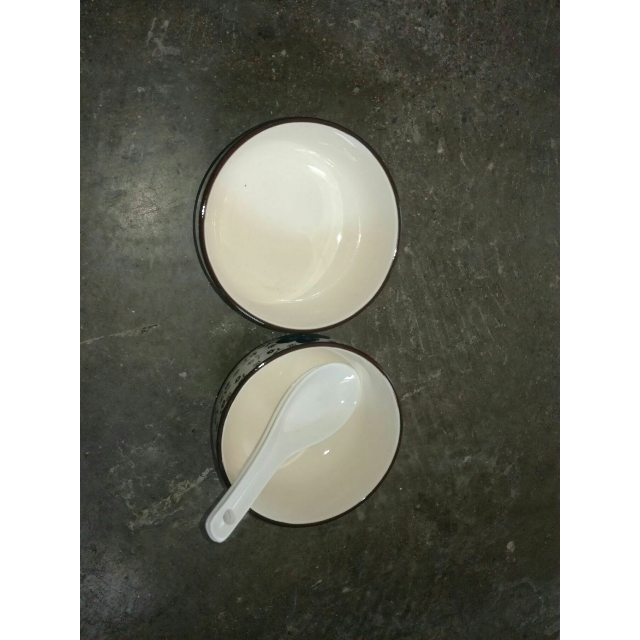 陶瓷碗米饭碗日式餐具套装韩式碗青花瓷蓝樱花2碗2勺二碗二勺子