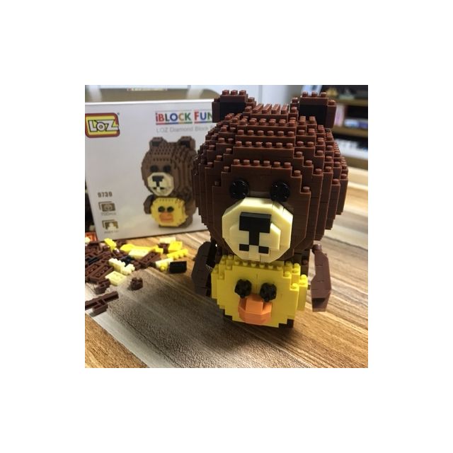 儿童拼装玩具女孩积木 9739 loz小颗粒积木 成人微颗粒可爱熊拼插玩具