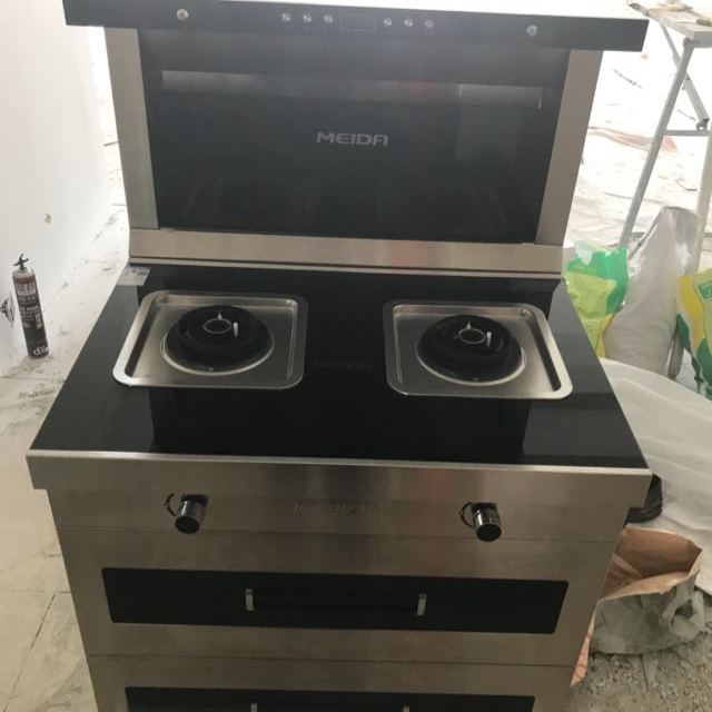 美大meida1303集成灶钢化玻璃台面侧吸式抽油烟机灶具集成灶