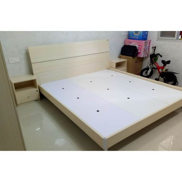 全友家居简约板式床现代木纹18米15米单双人床卧室成套家具床衣柜床垫