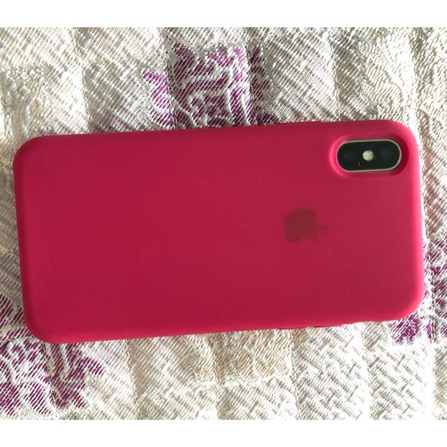 plus原装正品硅胶壳 iphone x超薄手机壳全包防摔防滑保护套 玫瑰红色