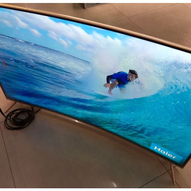 海尔haierlq55h7155英寸4k超高清曲面电视人工智能语音智能液晶电视机