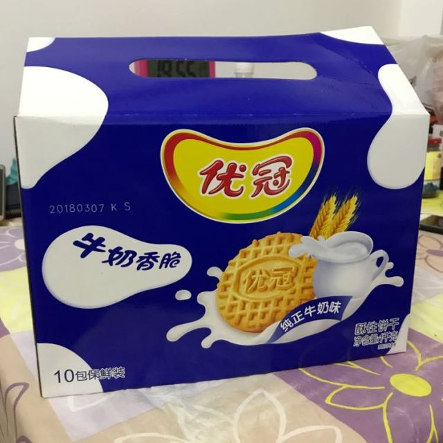 优冠牛奶香脆饼干盒装1000g