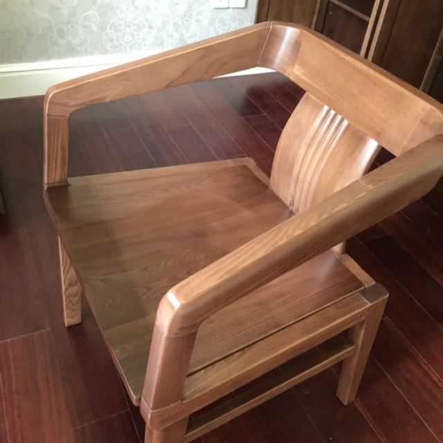 光明家具现代中式进口榆木实木书椅学习椅家用书房办公椅电脑椅成人