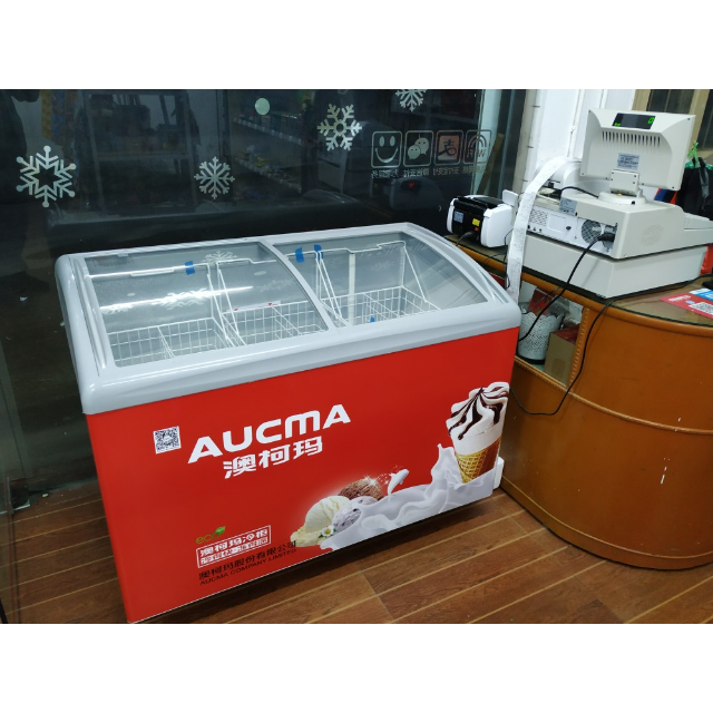 aucma澳柯玛scsd338338升卧式商用展示柜雪糕卧式展示柜超市冰激凌