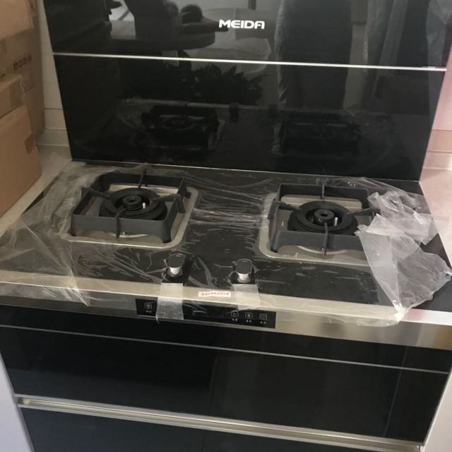 美大meida1301飞天玻璃台面侧吸下排油烟机燃气灶消毒柜烟灶套餐集成