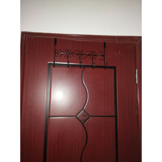 索尔诺 时尚简易铁艺门后收纳挂 挂钩衣架 多功能无痕挂钩架 门后挂