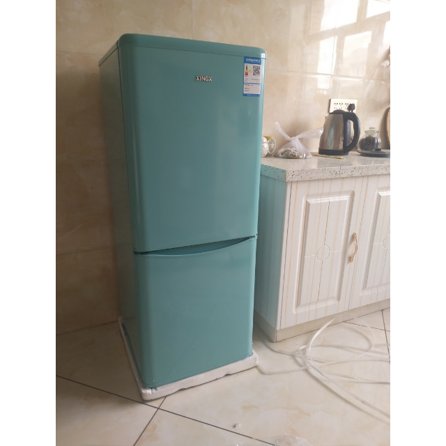 星星xingxbcd128e128升双门迷你小冰箱冷藏冷冻小型电冰箱租房冰箱葱