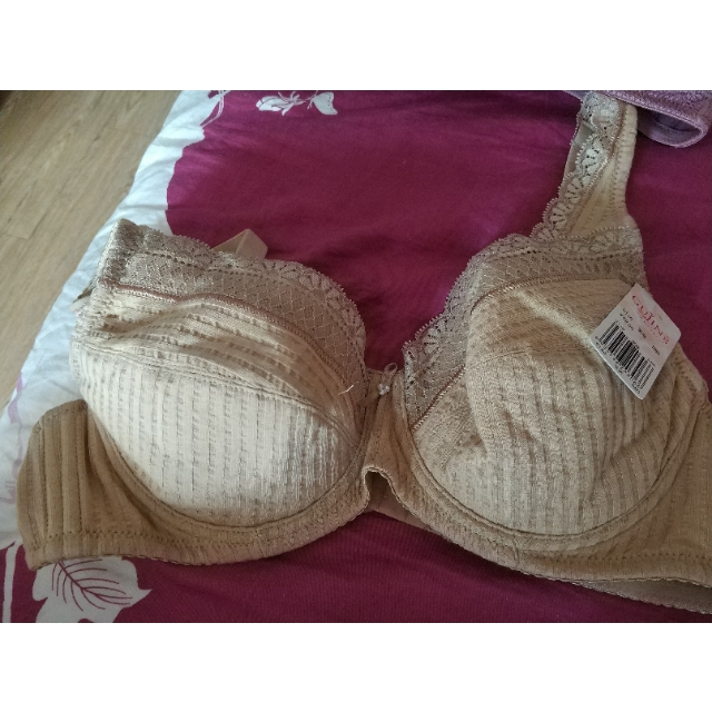 古今正品纯棉吸汗螺纹全罩杯透气聚拢文胸00140深肤80b