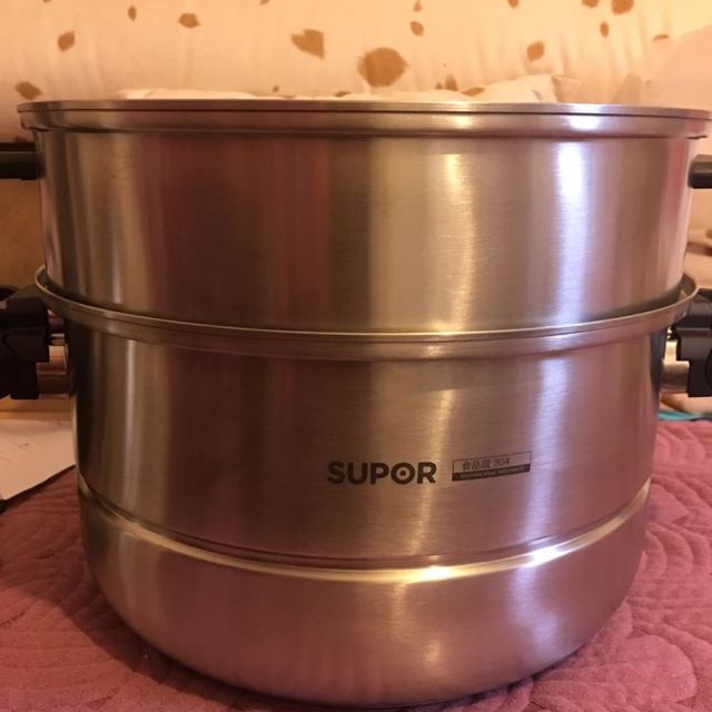 苏泊尔supor304不锈钢蒸锅巧乐宝易存储三层蒸笼燃气灶电磁炉通用锅具