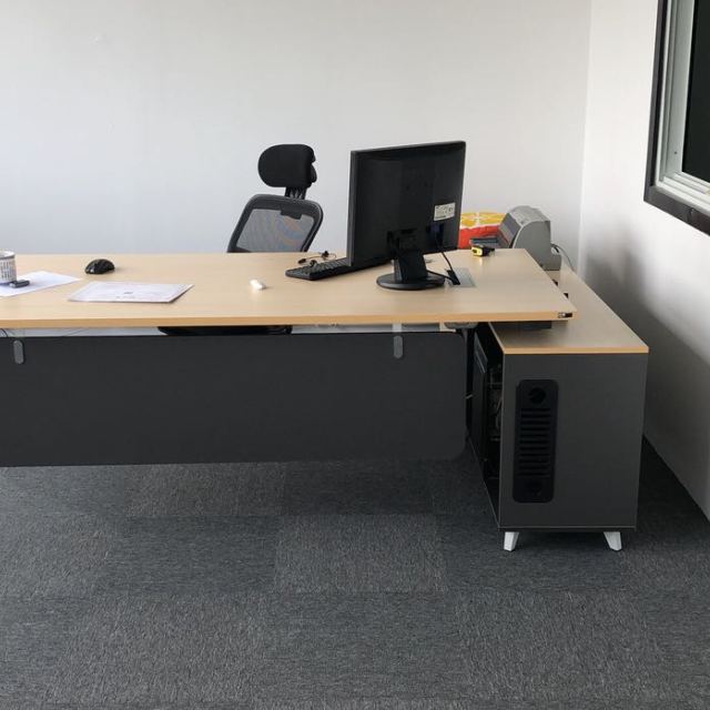 hiboss 办公家具现代简约板式老板桌经理办公桌主管桌高清大图|实物图