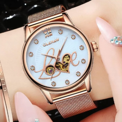 钟表/礼品/乐器 钟表 机械表 格伦(glenaw) 2017格伦女士手表 女表